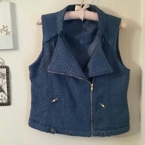 Randolph Duke lined boucle moto vest, XS